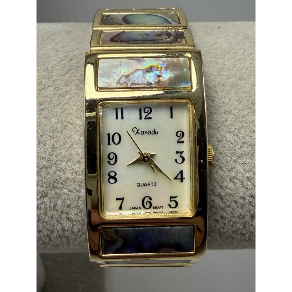 Xanadu New Battery Ladies Abolone MOP Watch 20MM 7" Gold Tone